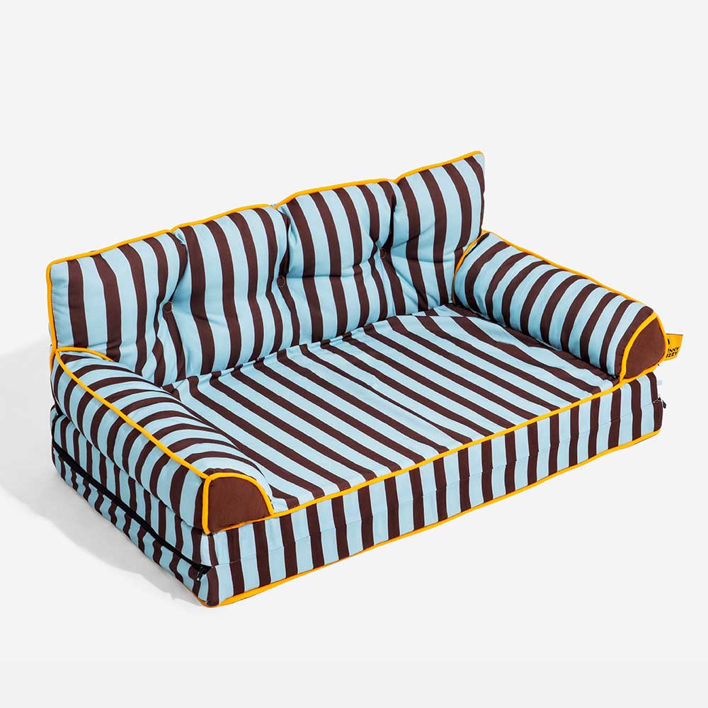 Stripe Waterproof Foldable Large Dog Sofa Bed - Sunny Siesta
